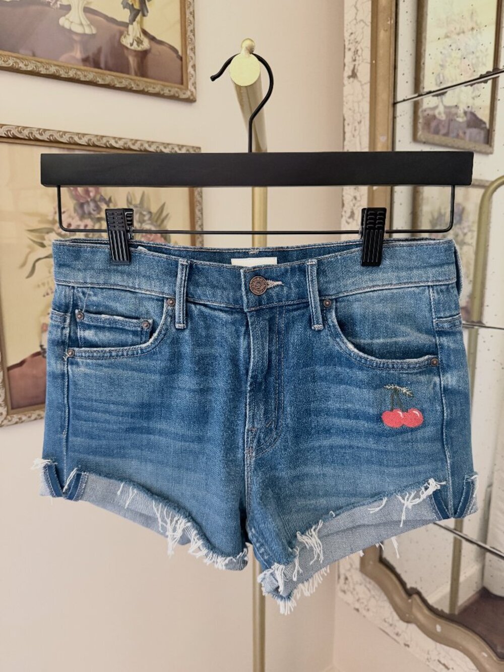 MOTHER The Rascal Slit Flip Short - Gold Rush - Size 25